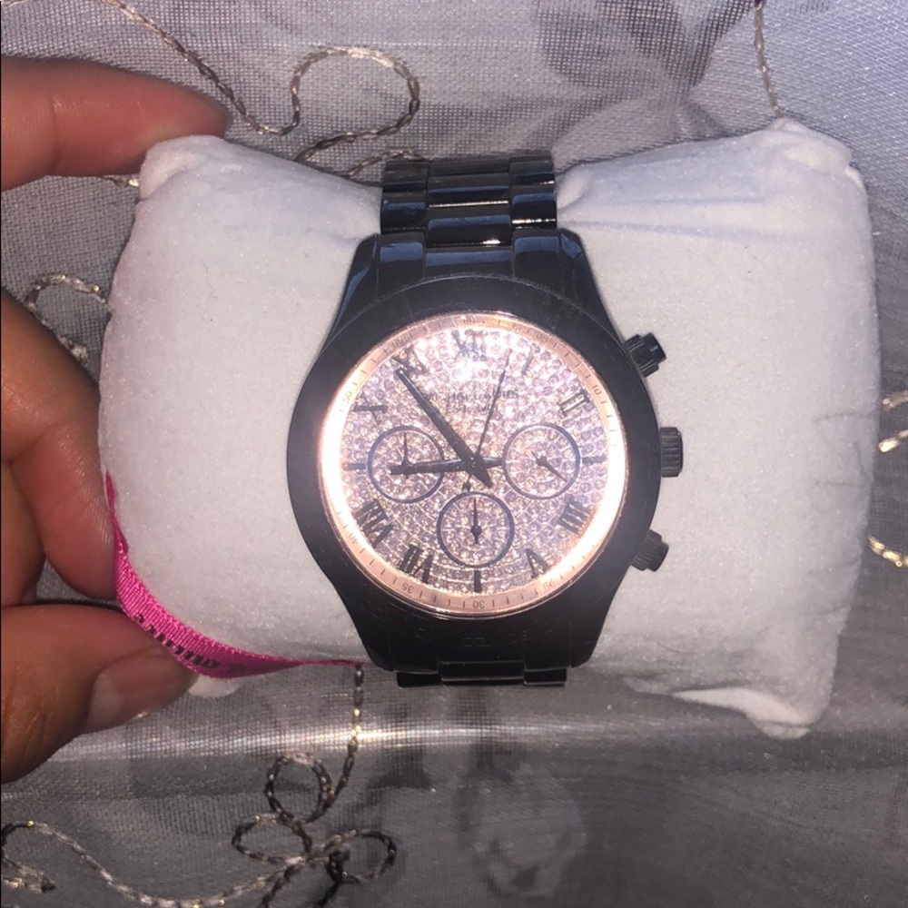 Rose Gold and Black Michael Kors Watch